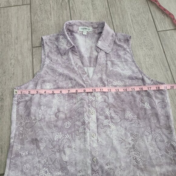 Express The Portofino Sleeveless Button-Up Blouse Women's Size M - Picture 9 of 12